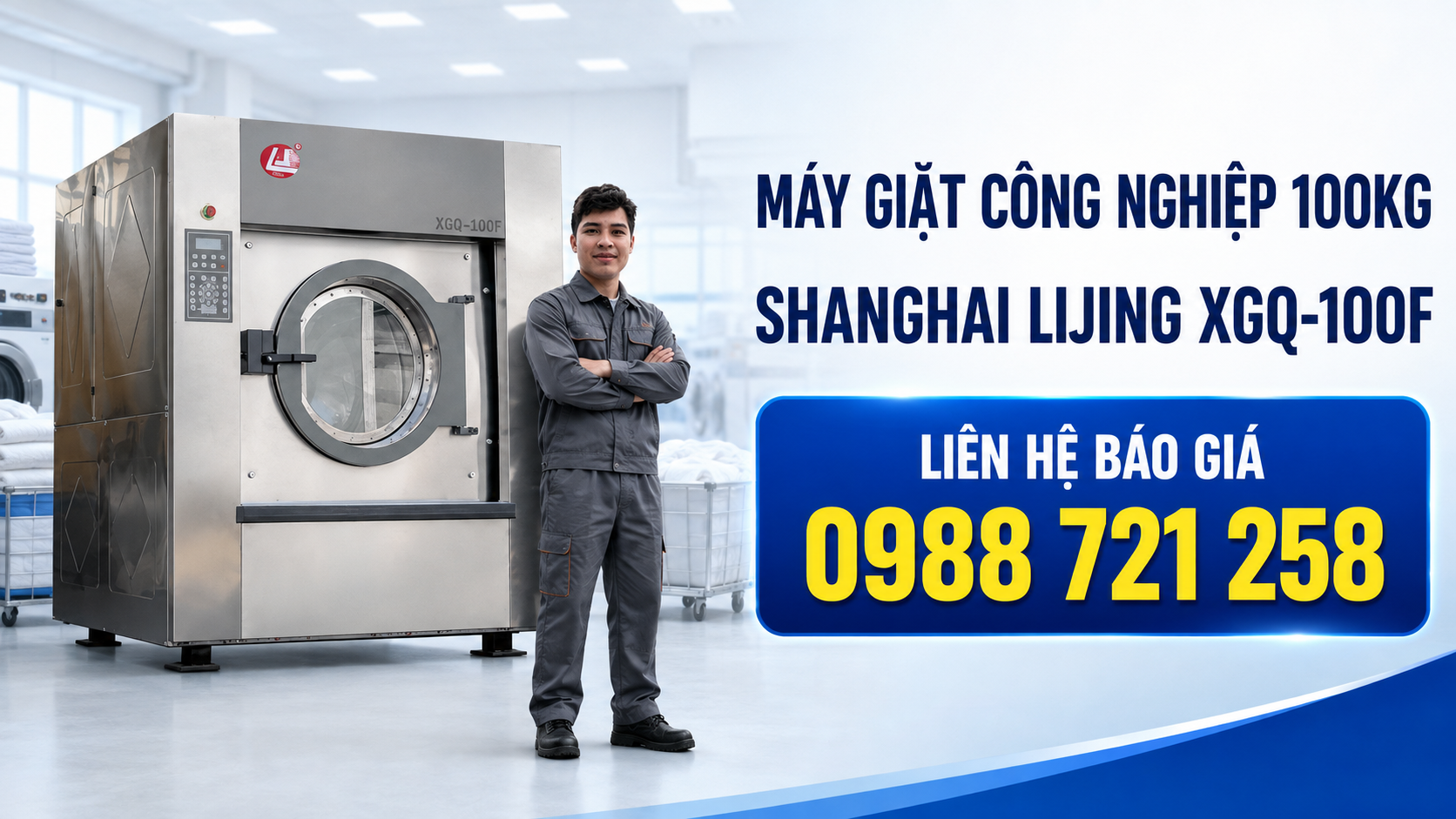 Báo giá máy giặt công nghiệp 100kg SHANGHAI LIJING XGQ-100F