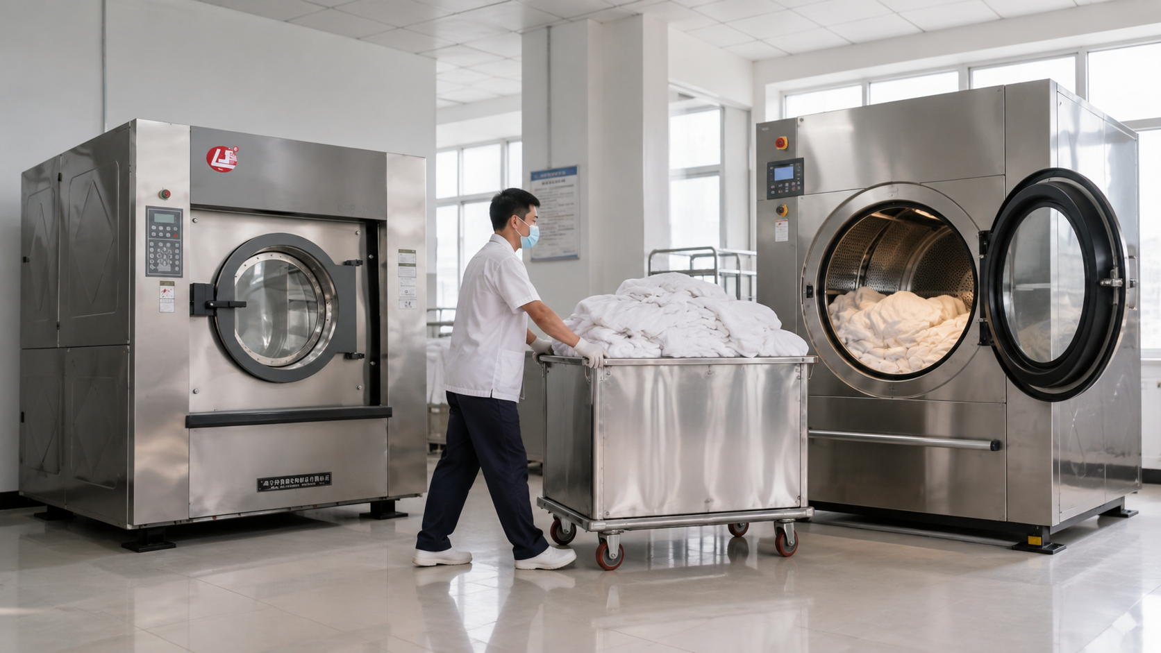 Lắp đặt máy giặt công nghiệp 100kg XGQ-100F