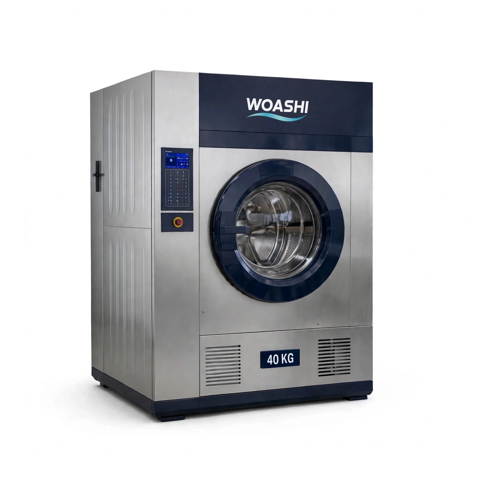 Máy giặt WOASHI WH40 40kg 350G SXT400F Heavy Duty 5+5 hóa chất van khí nén cửa lớn 600mm