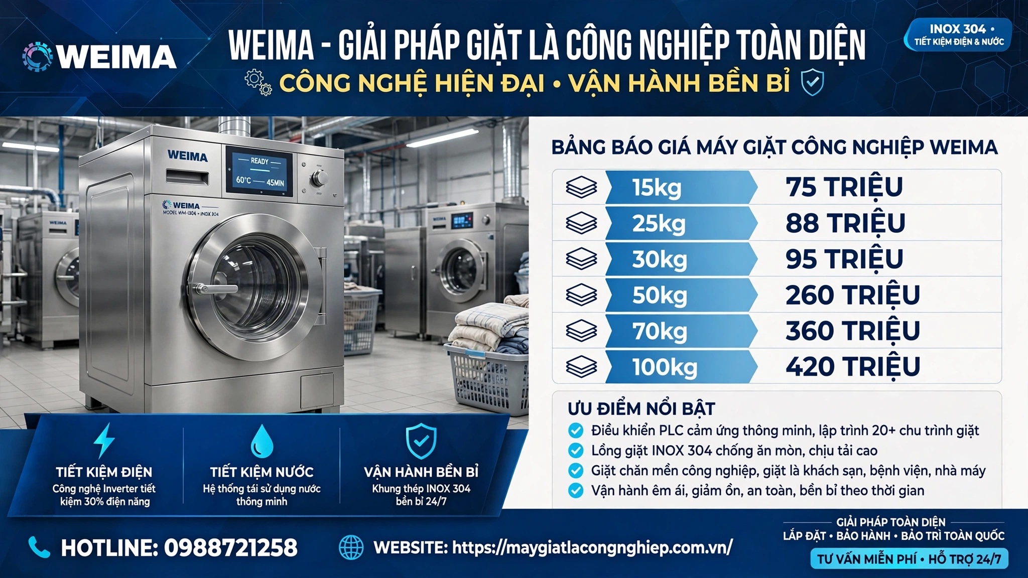 WEIMA – Giải pháp giặt là công nghiệp toàn diện – Công nghệ hiện đại – Vận hành bền bỉ