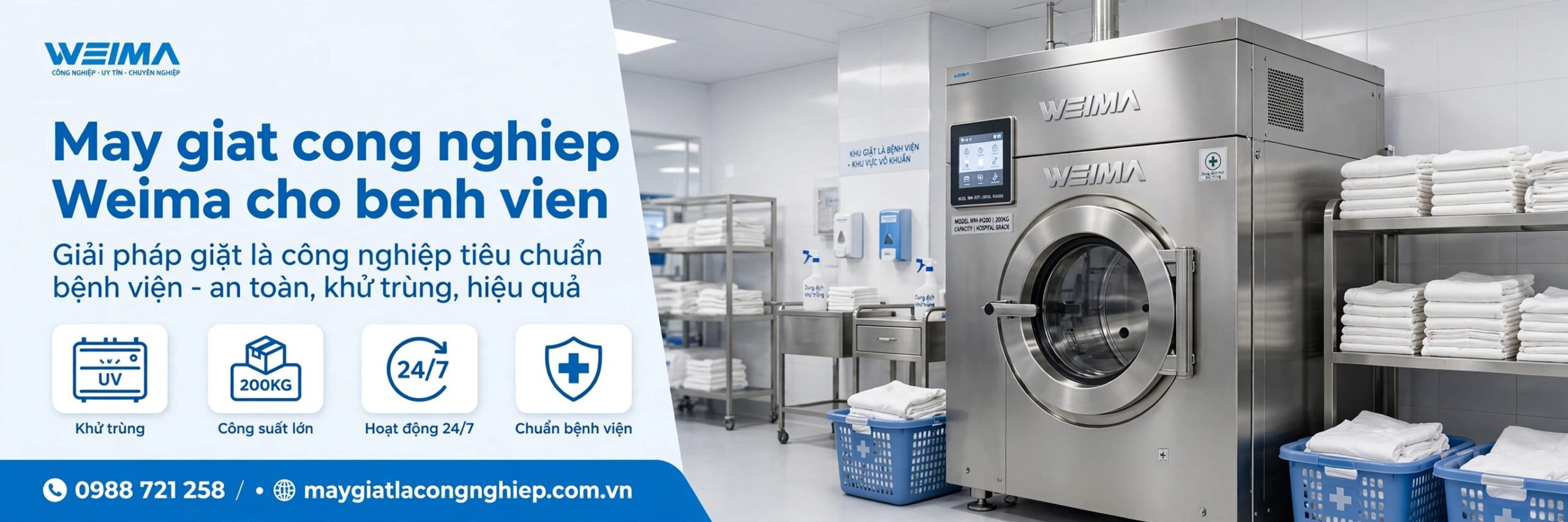 Máy giặt công nghiệp Weima cho bệnh viện